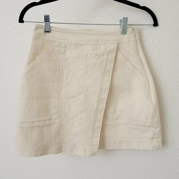 2Bella Denim Skirt With Pockets Ecru Small - Picture 1 of 9